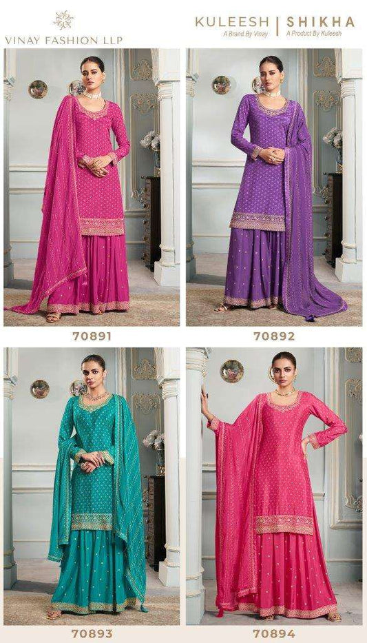 Kuleesh Shikha Vinay Fashion Llp Chinnon Sharara Style Suits Exporter Gujarat