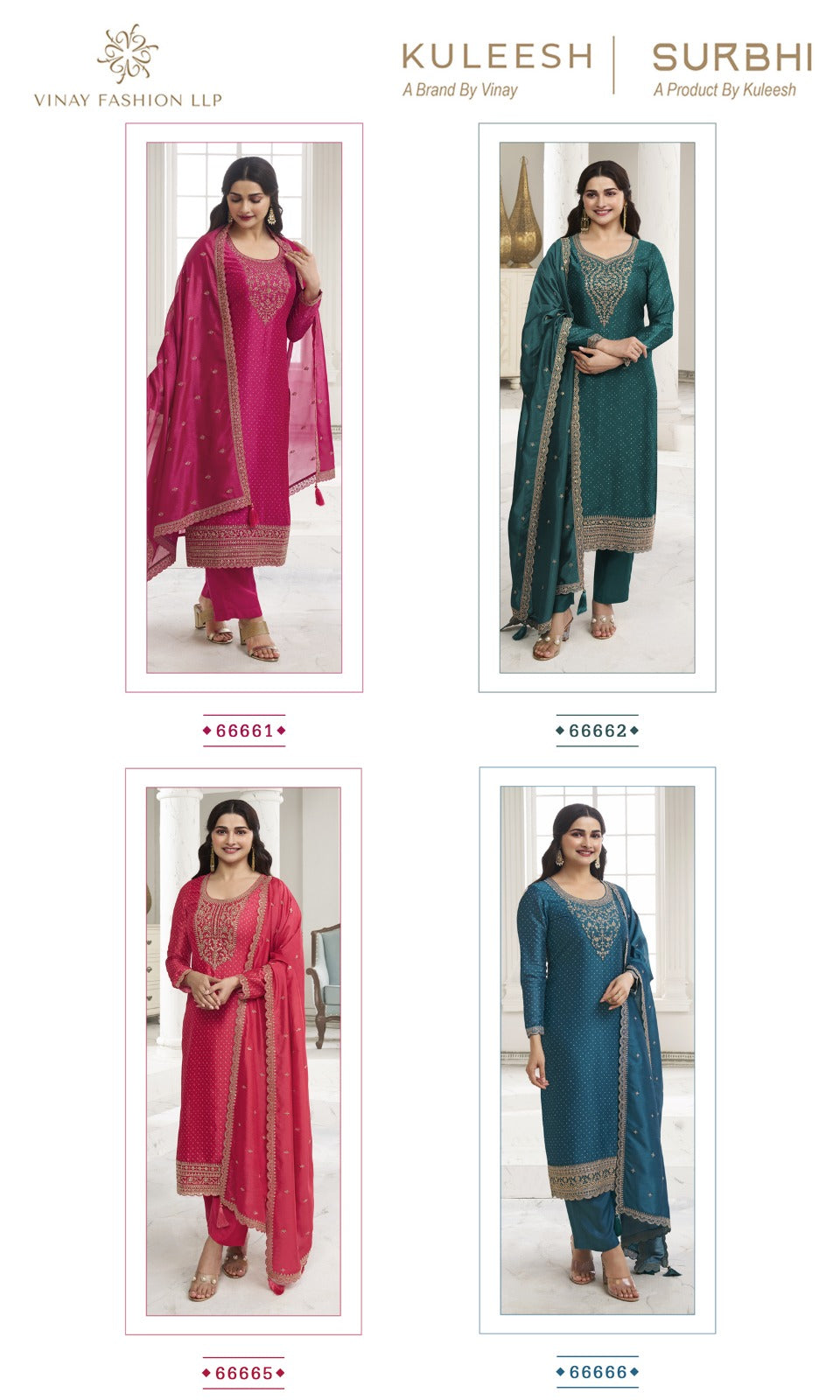 Kuleesh Surbhi Hitlist Vinay Fashion Llp Silk Georgette Pant Style Suits