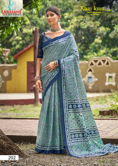 Kum Kum Vol 2 Ajrakh Lakhani Cotton Sarees Exporter Ahmedabad