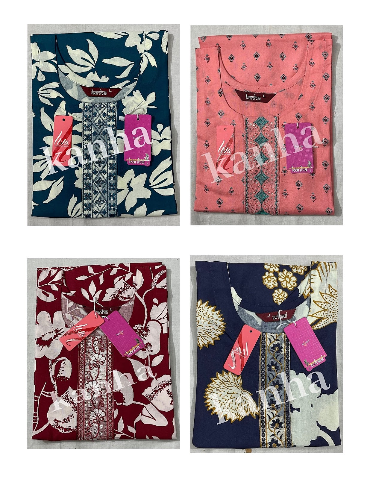 Kumari 020525 Kanha Reyon Kurti With Pocket Wholesale Price