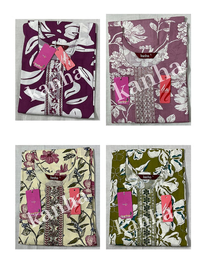 Kumari 020525 Kanha Reyon Kurti With Pocket Wholesale Price