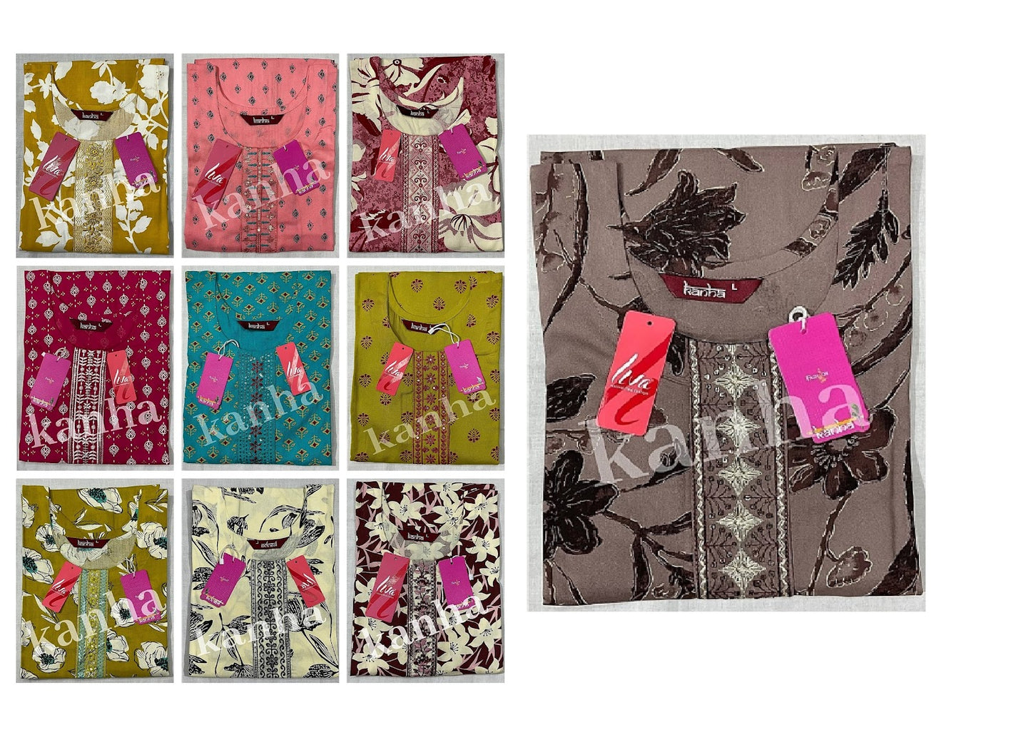 Kumari 050425 Liva Kanha Reyon Kurti With Pocket Supplier Ahmedabad