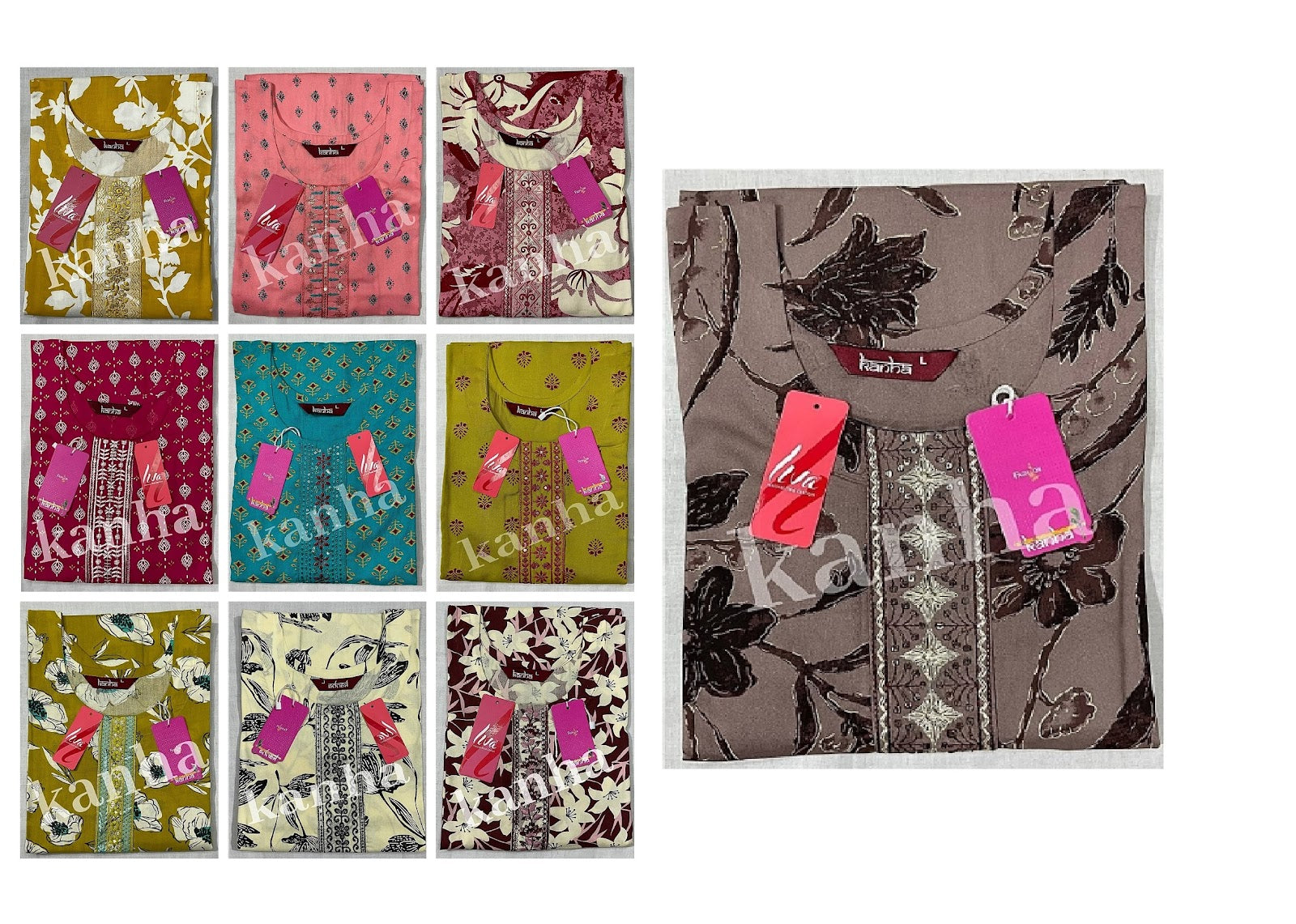 Kumari 050425 Liva Kanha Reyon Kurti With Pocket Supplier Ahmedabad