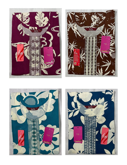 Kumari 0910 Kanha Reyon Kurti With Pocket Supplier Ahmedabad