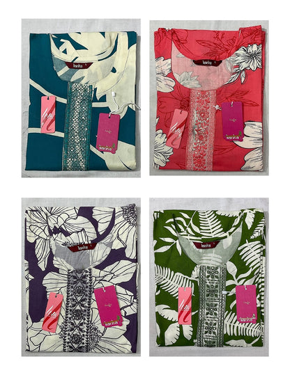 Kumari 2309 Kanha Reyon Kurti With Pocket Wholesaler