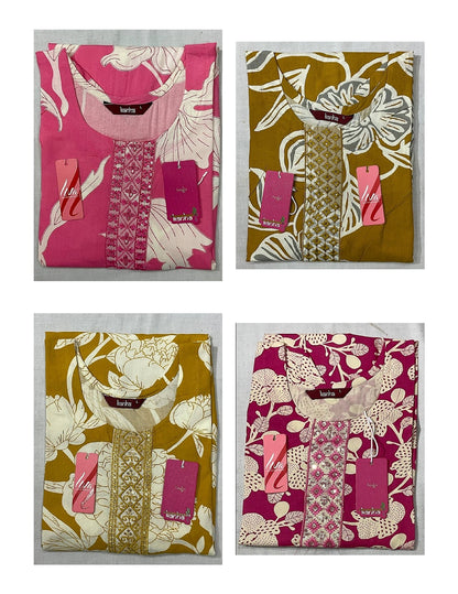 Kumari 2309 Kanha Reyon Kurti With Pocket Wholesaler