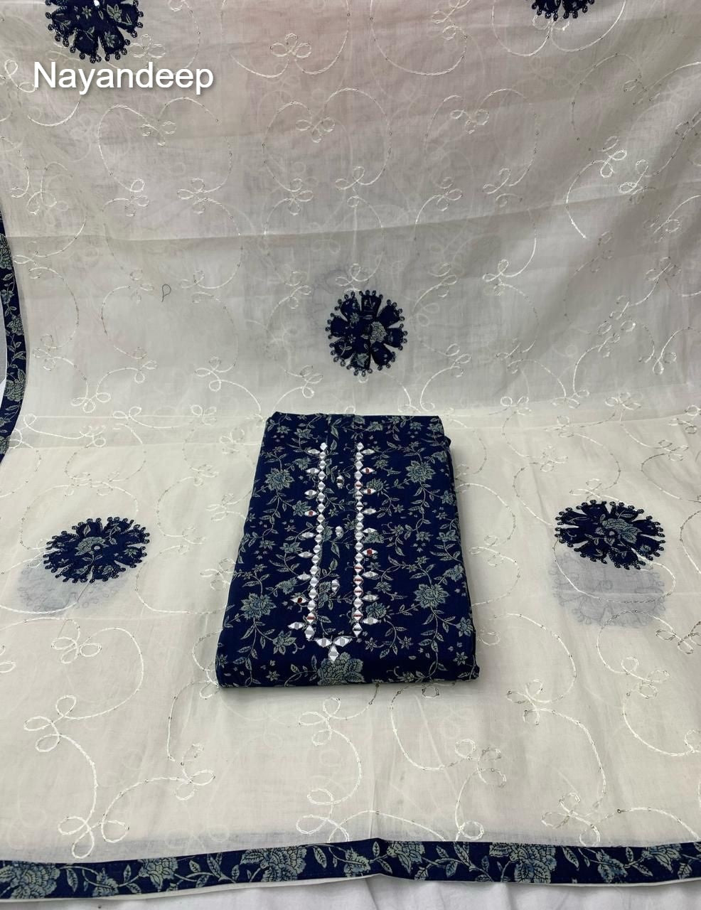 Kumkum 250425 Nayandeep Cotton Dress Material Supplier Gujarat