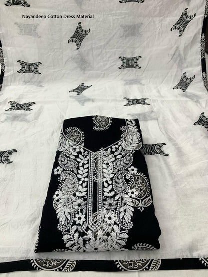 Kumkum 300425 Nayandeep Cotton Dress Material Wholesaler India