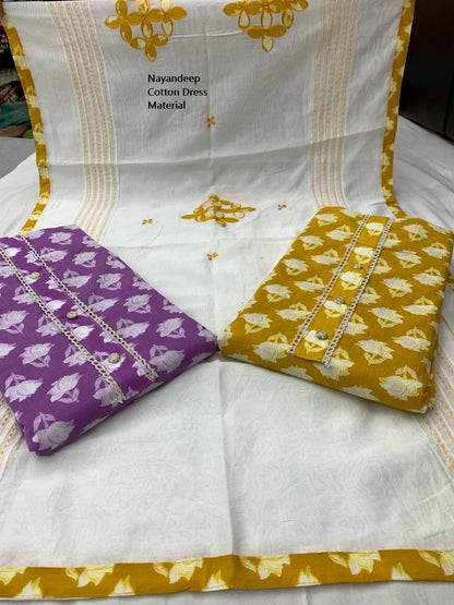 Kumkum 300425 Nayandeep Cotton Dress Material Wholesaler India