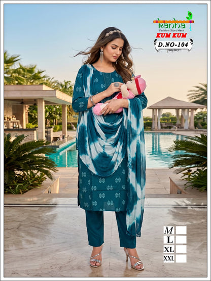 Kumkum Kanha Liva Reyon Feeding Readymade Suit Manufacturer India