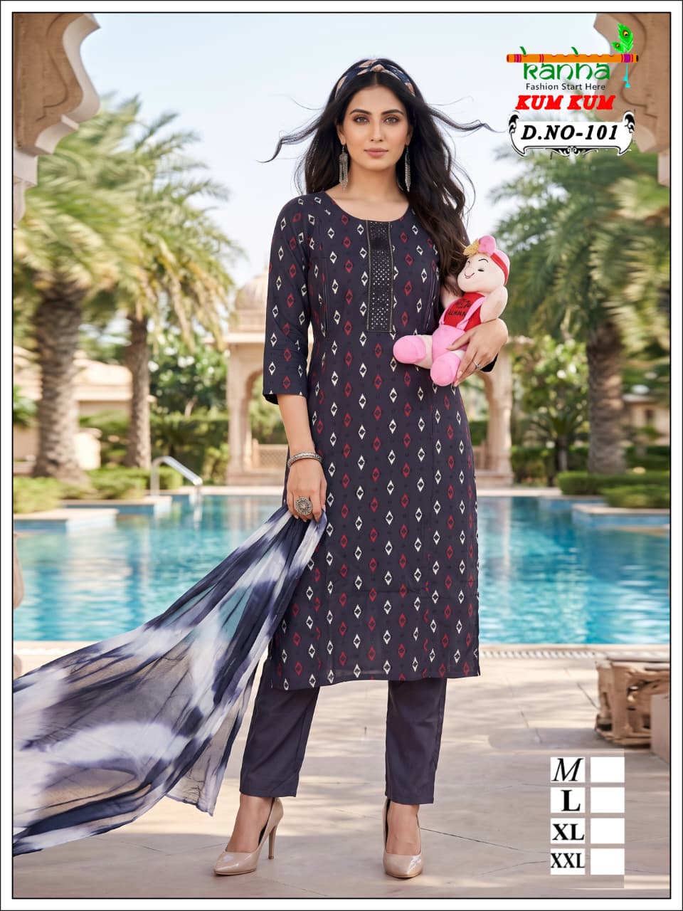 Kumkum Kanha Liva Reyon Feeding Readymade Suit Manufacturer India