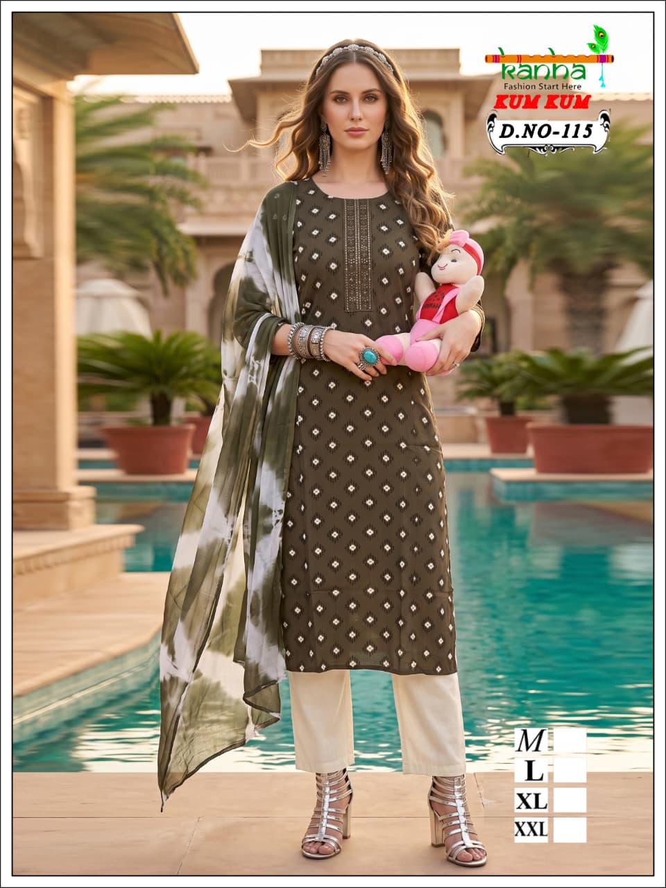 Kumkum Kanha Liva Reyon Feeding Readymade Suit Manufacturer India