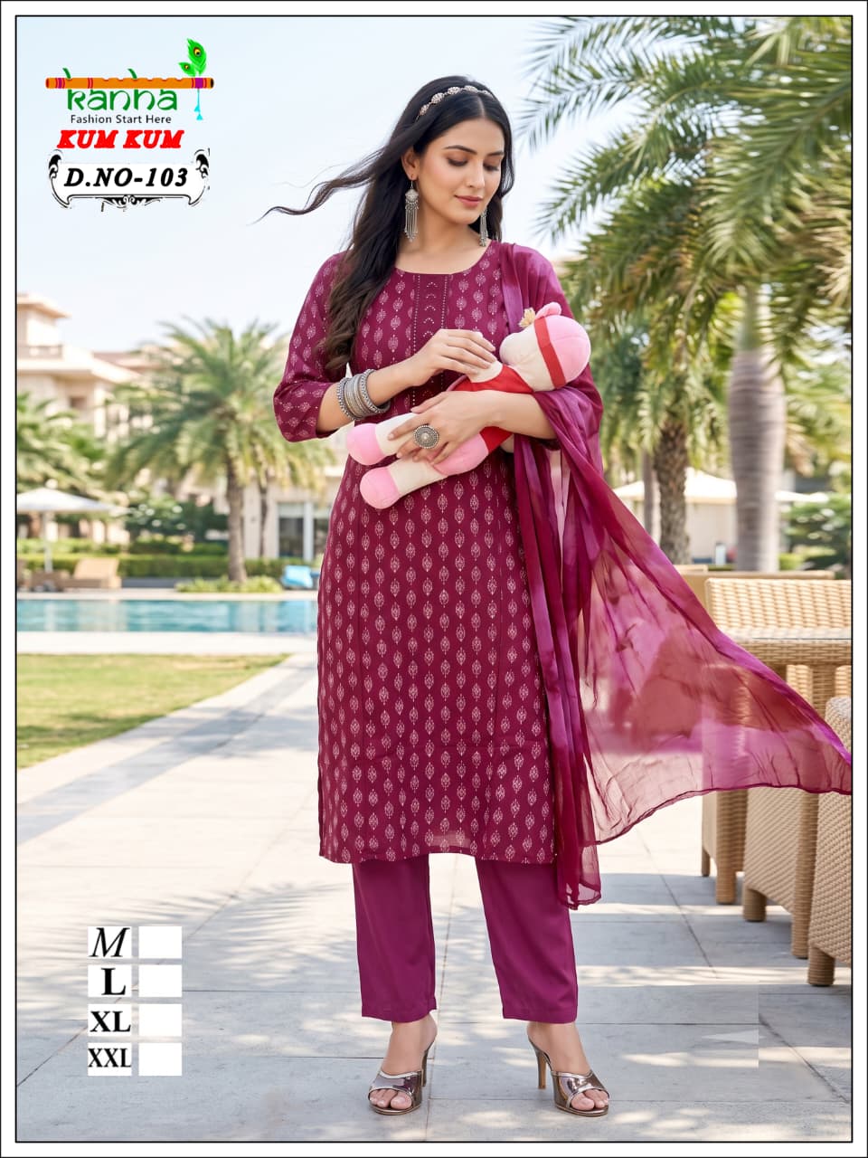 Kumkum Kanha Liva Reyon Feeding Readymade Suit Manufacturer India