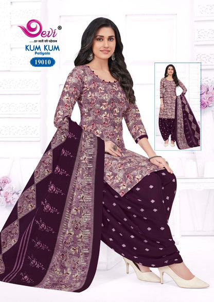 Kumkum Vol 19 With Lining Devi Indo Readymade Cotton Patiyala Suits Exporter