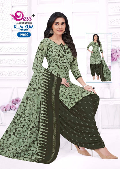 Kumkum Vol 19 With Lining Devi Indo Readymade Cotton Patiyala Suits Exporter