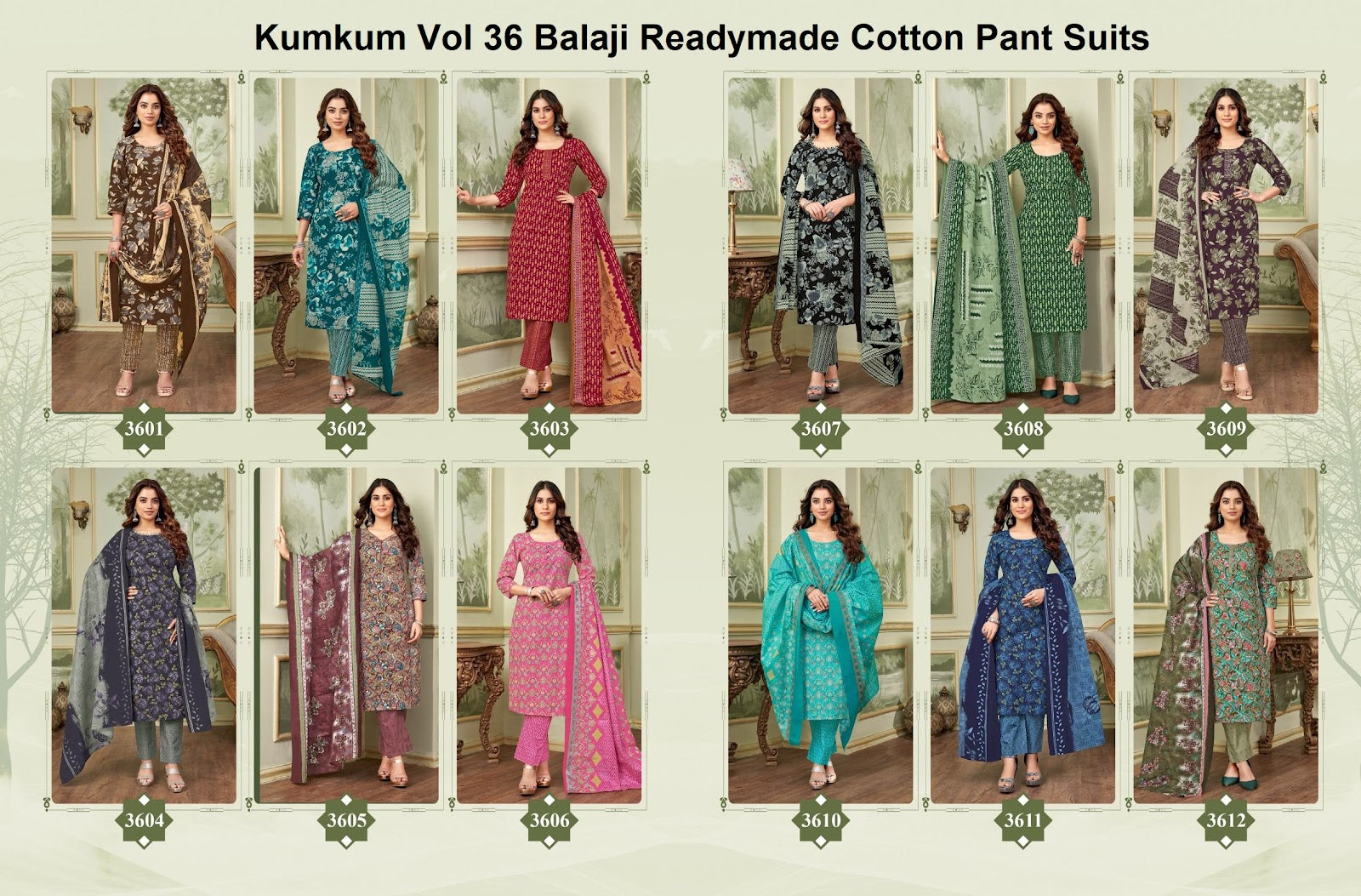 Kumkum Vol 36 Balaji Readymade Cotton Pant Suits Exporter Gujarat