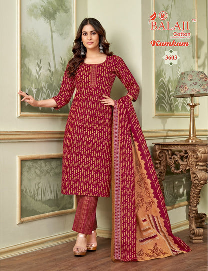 Kumkum Vol 36 Balaji Readymade Cotton Pant Suits Exporter Gujarat