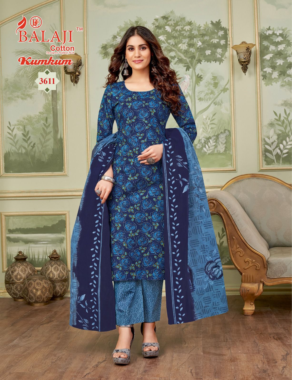 Kumkum Vol 36 Balaji Readymade Cotton Pant Suits Exporter Gujarat