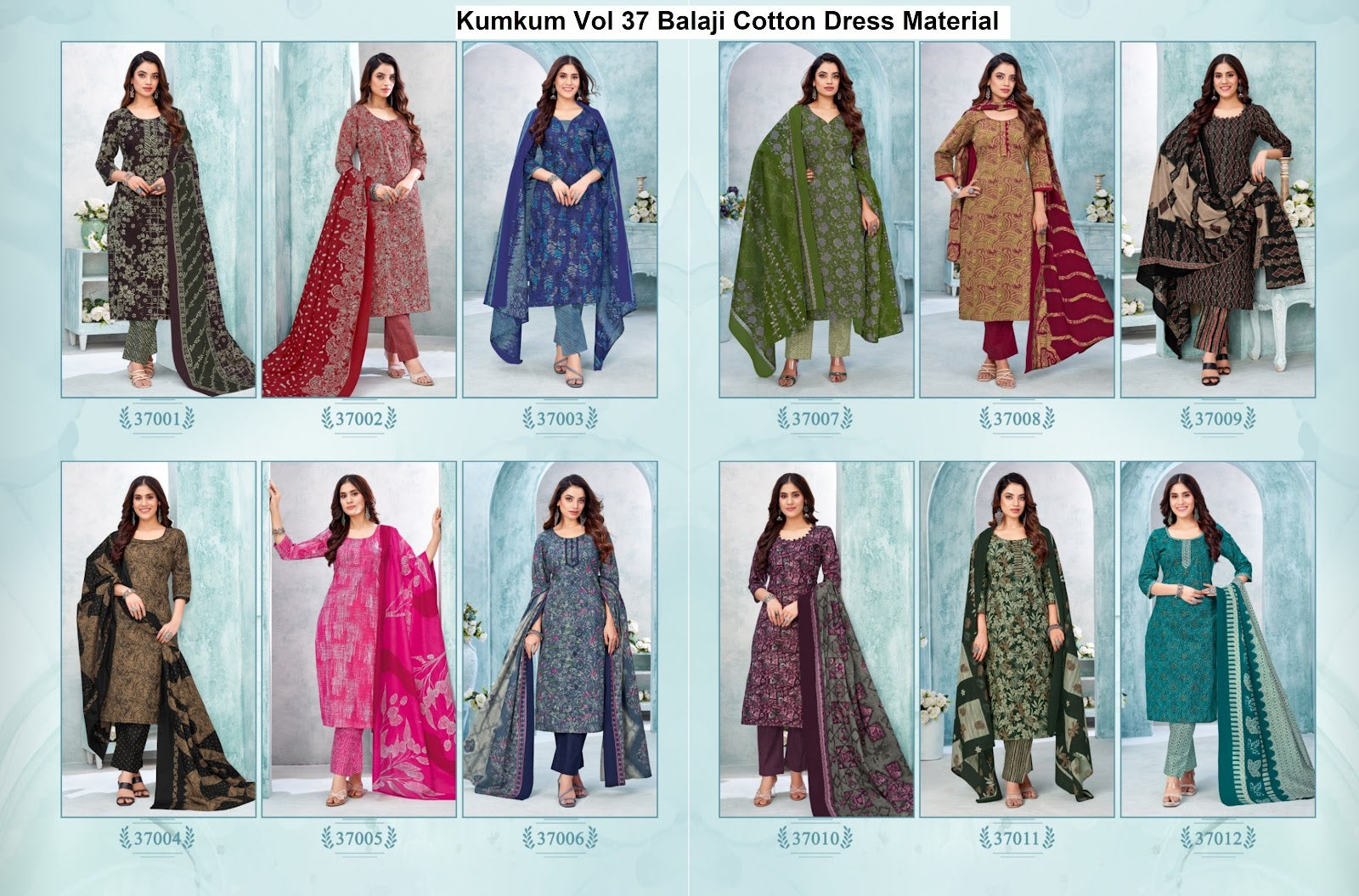 Kumkum Vol 37 Balaji Cotton Dress Material Exporter Gujarat