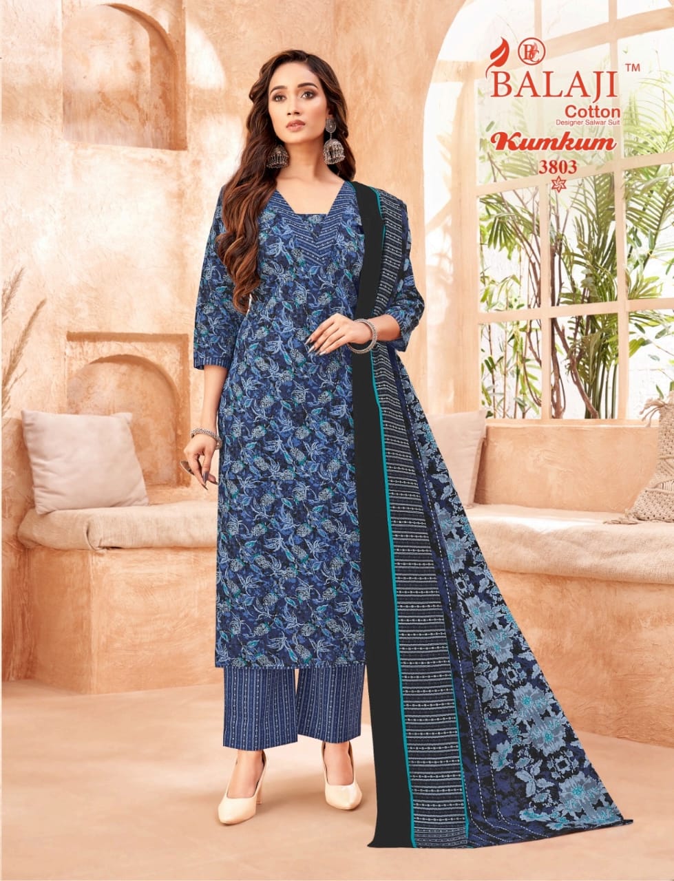 Kumkum Vol 38 Balaji Cotton Dress Material Wholesaler India
