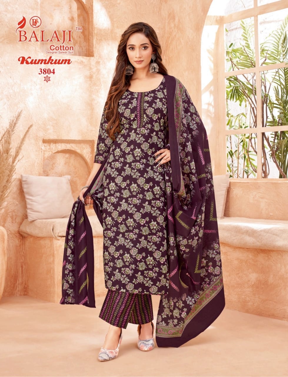 Kumkum Vol 38 Balaji Cotton Dress Material Wholesaler India