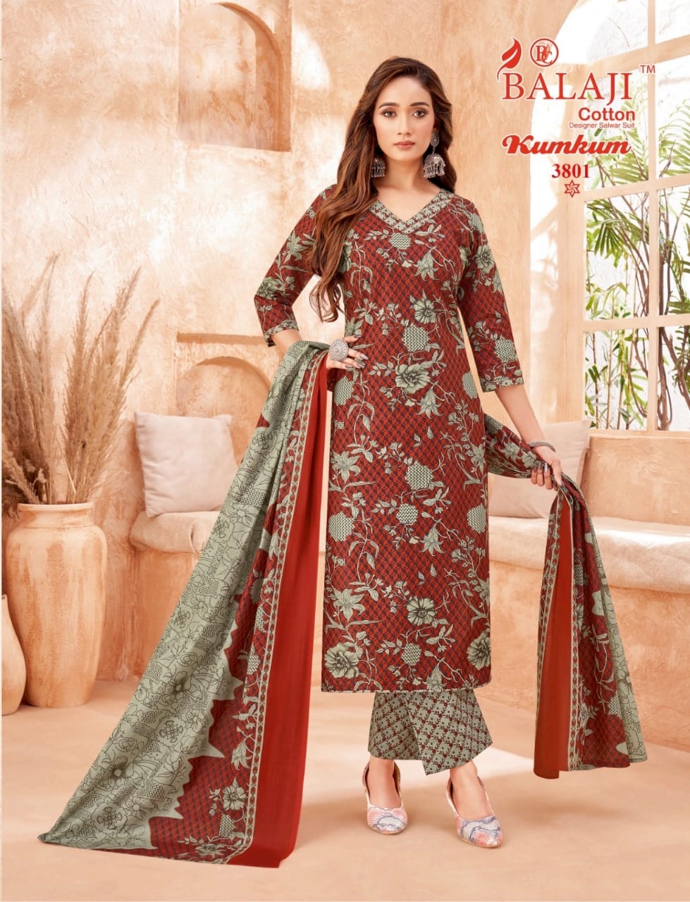 Kumkum Vol 38 Balaji Cotton Dress Material Wholesaler India