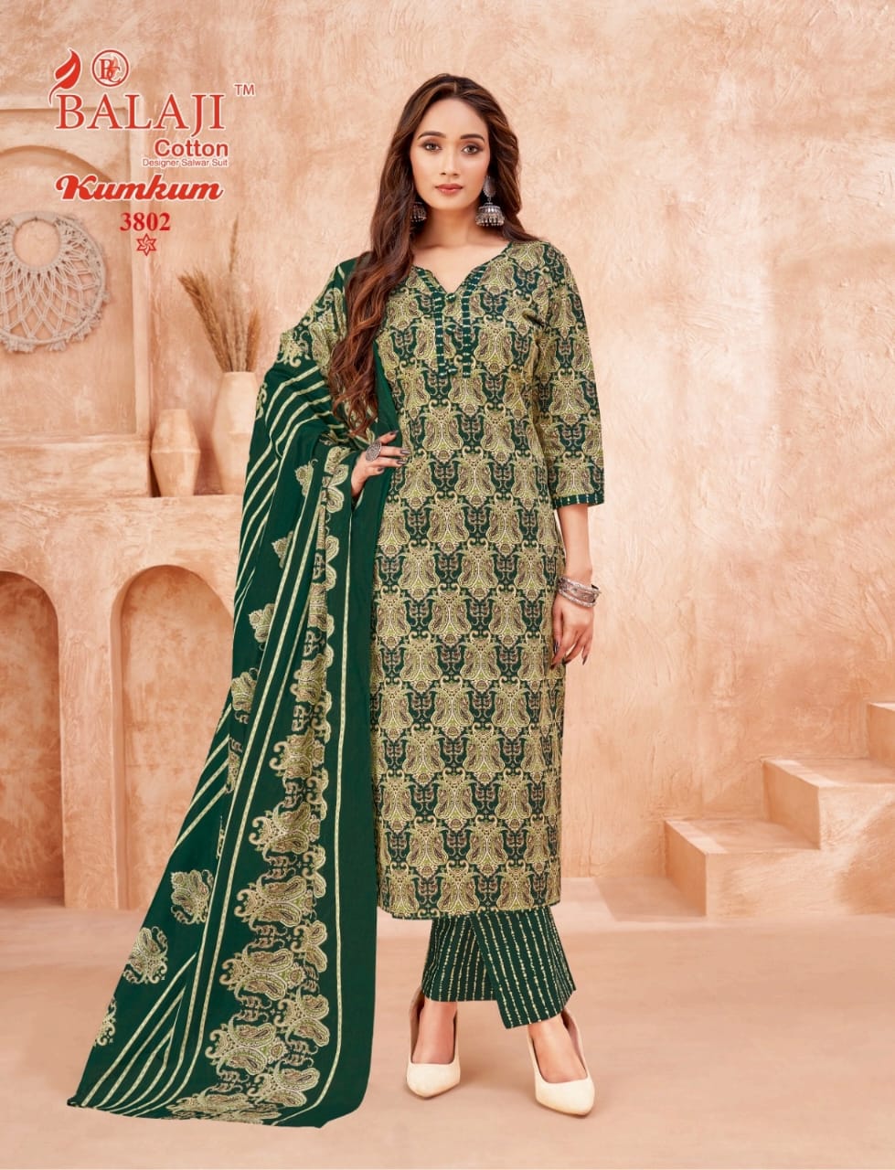 Kumkum Vol 38 Balaji Cotton Dress Material Wholesaler India