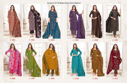 Kumkum Vol 39 Balaji Cotton Dress Material Wholesaler Ahmedabad