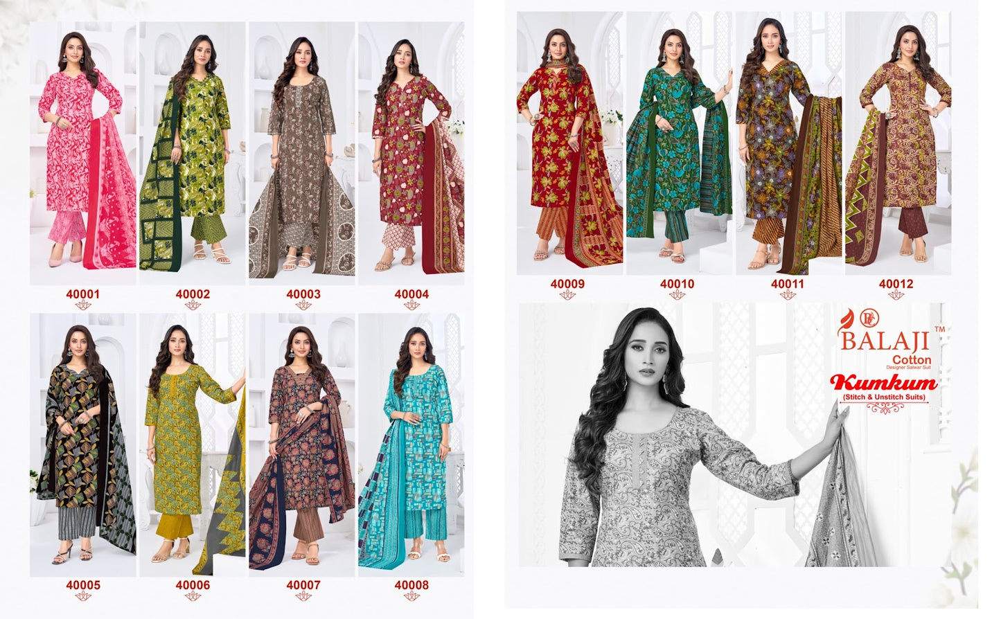 Kumkum Vol 40 Balaji Cotton Dress Material Wholesale Price