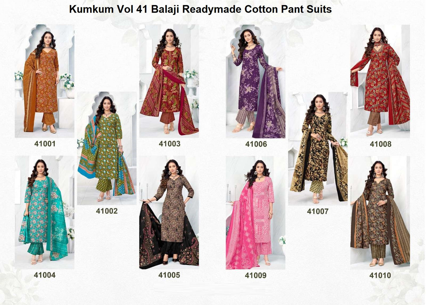 Kumkum Vol 41 Balaji Readymade Cotton Pant Suits Manufacturer India