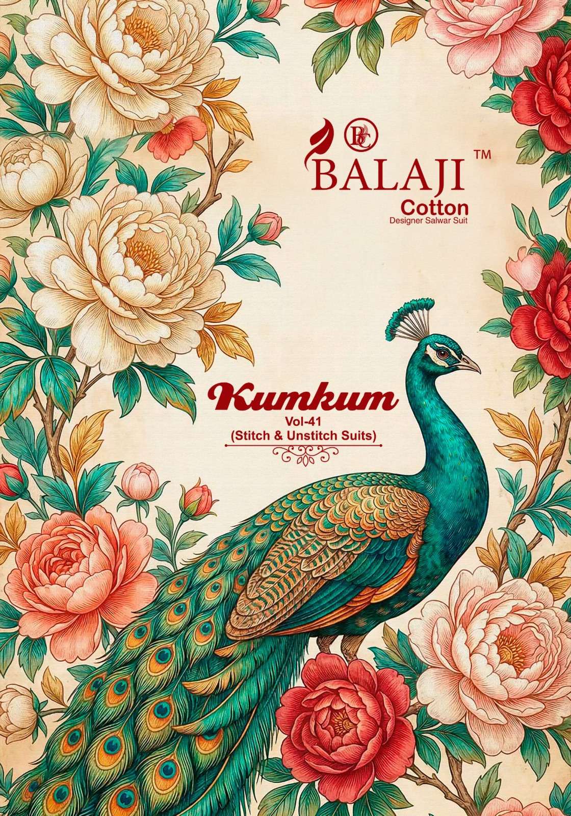 Kumkum Vol 41 Balaji Readymade Cotton Pant Suits Manufacturer India