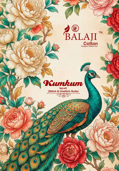 Kumkum Vol 41 Balaji Readymade Cotton Pant Suits Manufacturer India