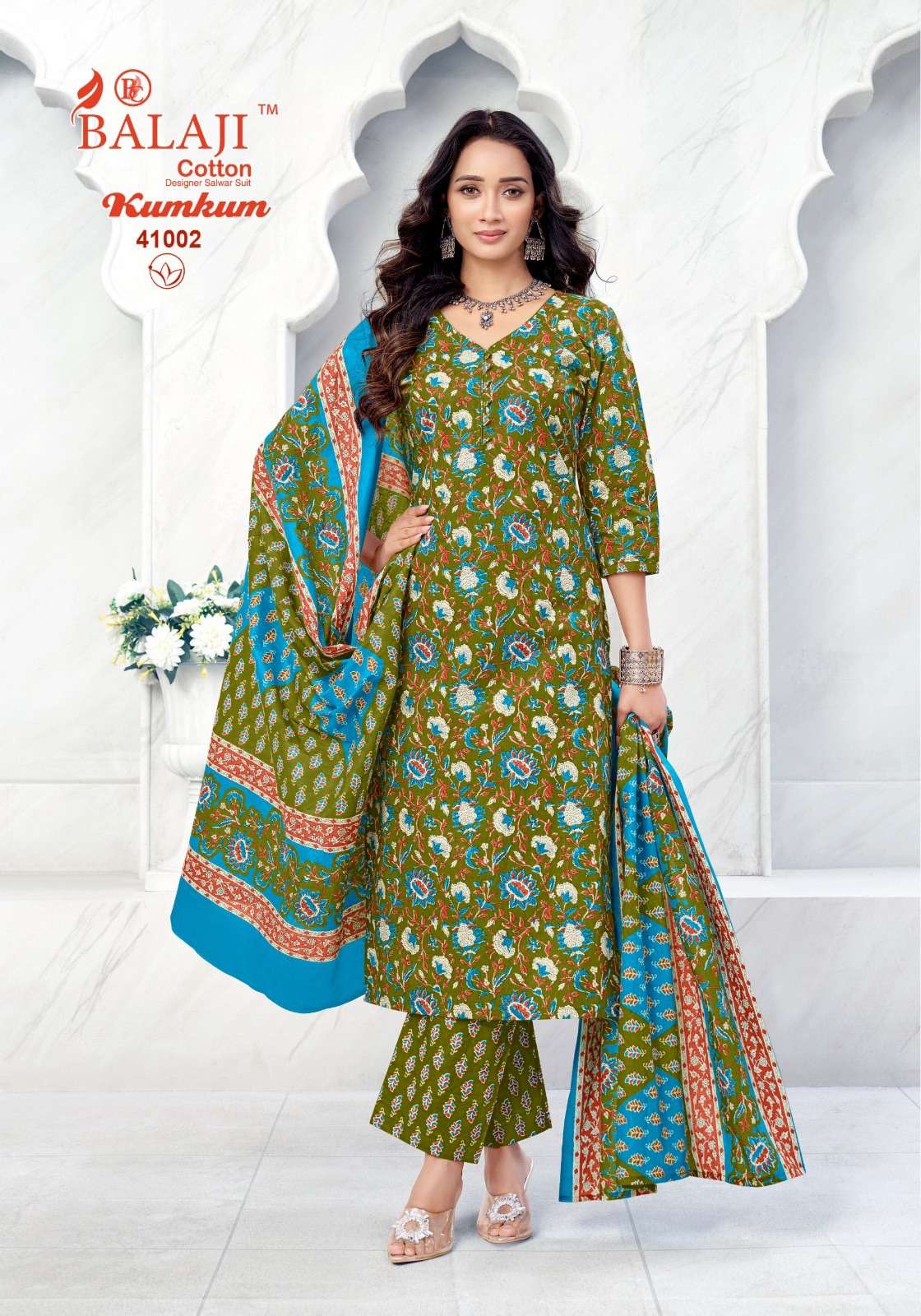 Kumkum Vol 41 Balaji Readymade Cotton Pant Suits Manufacturer India