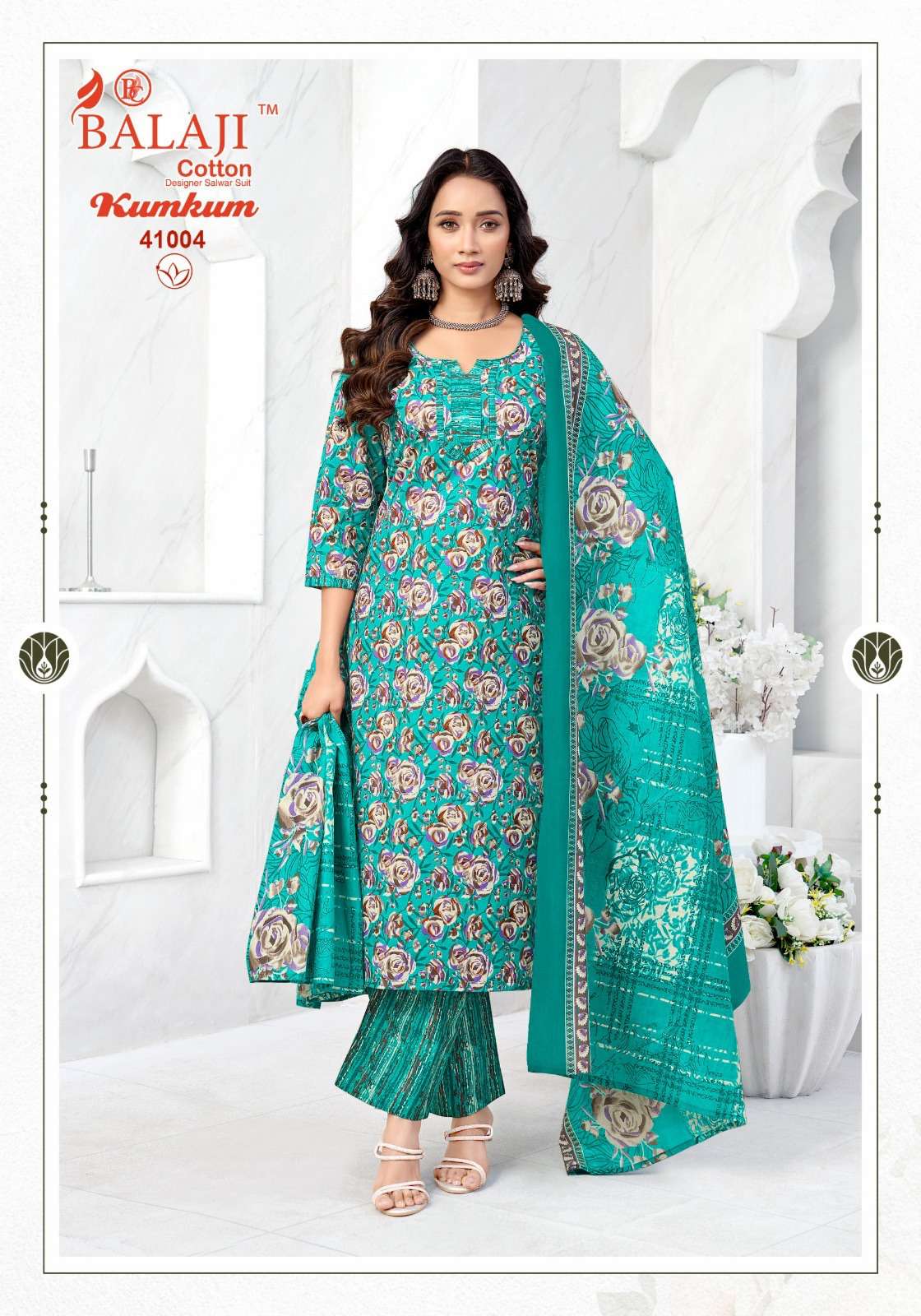 Kumkum Vol 41 Balaji Readymade Cotton Pant Suits Manufacturer India