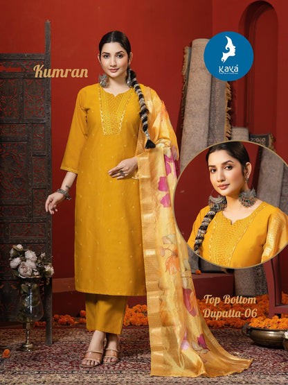 Kumran Kaya Gadwal Silk Readymade Pant Style Suits Manufacturer Ahmedabad