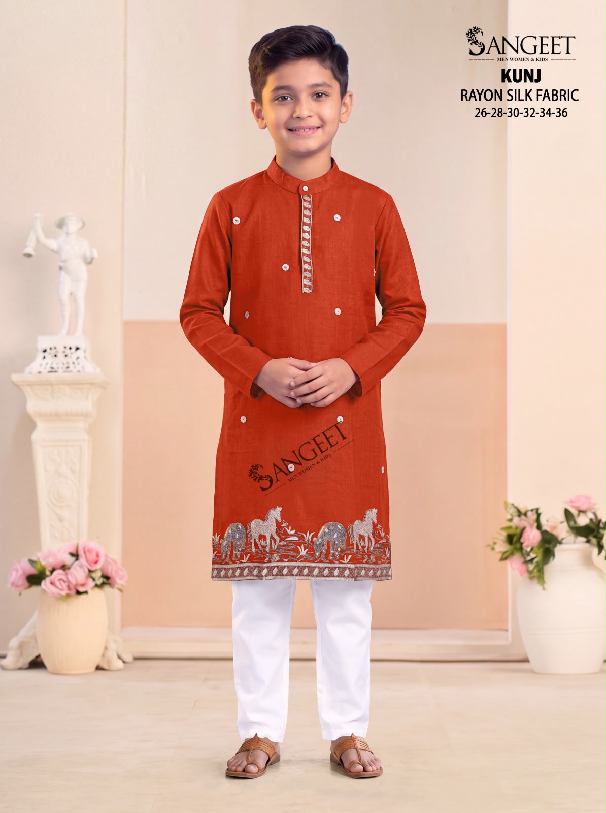 Kunj Sangeet Rayon Boys Kurta Supplier Ahmedabad