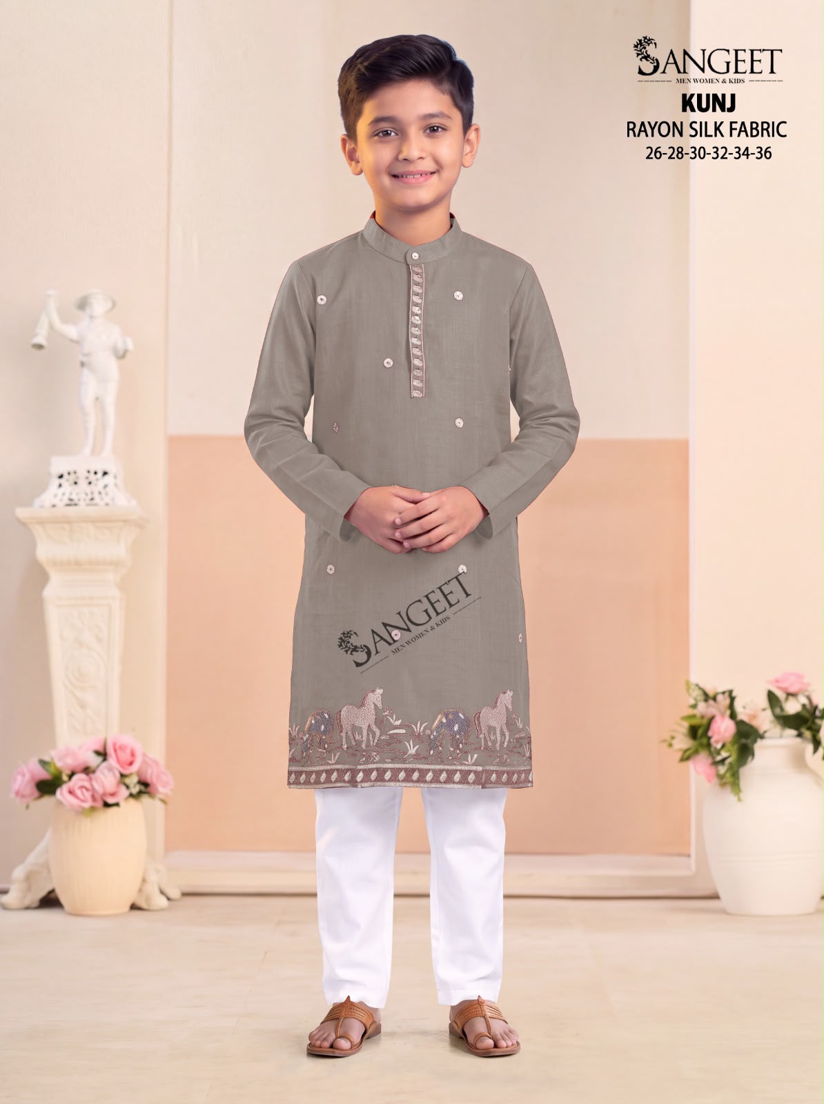 Kunj Sangeet Rayon Boys Kurta Supplier Ahmedabad