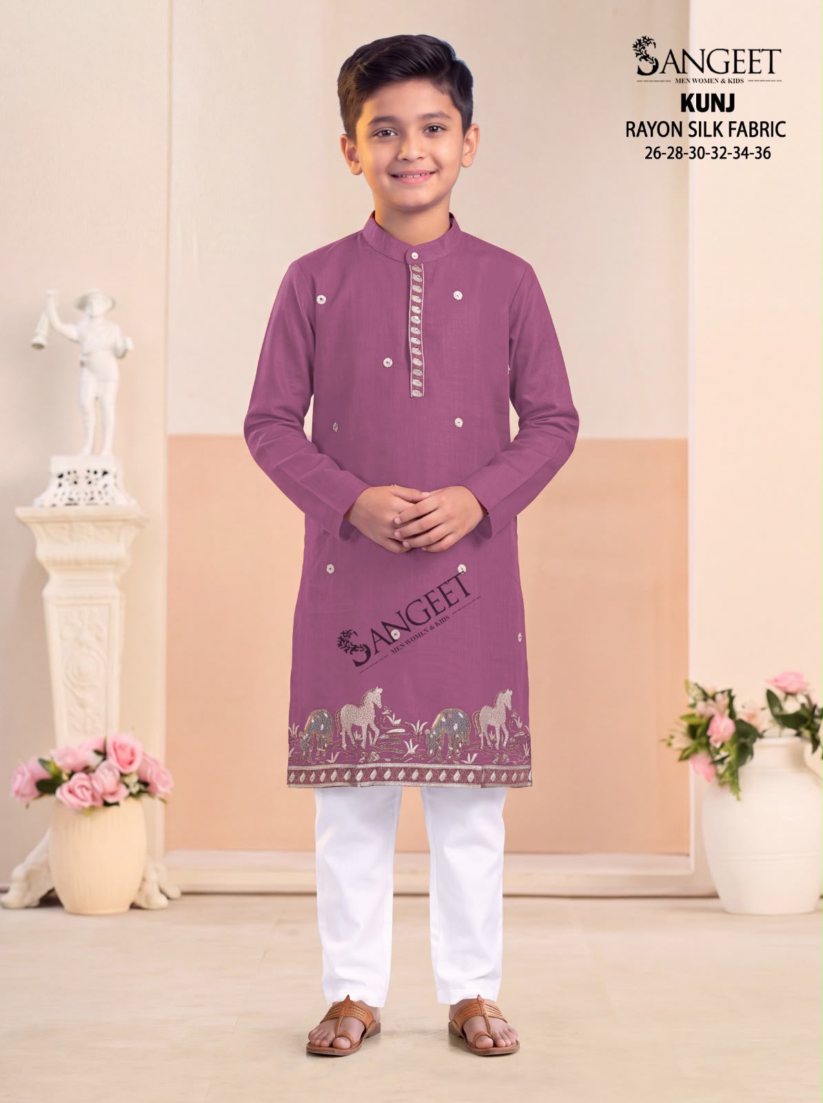 Kunj Sangeet Rayon Boys Kurta Supplier Ahmedabad