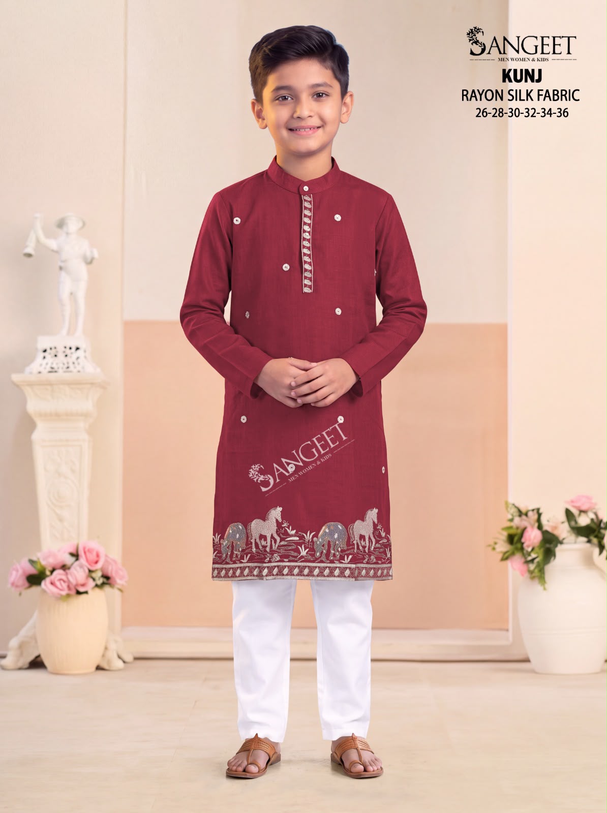 Kunj Sangeet Rayon Boys Kurta Supplier Ahmedabad