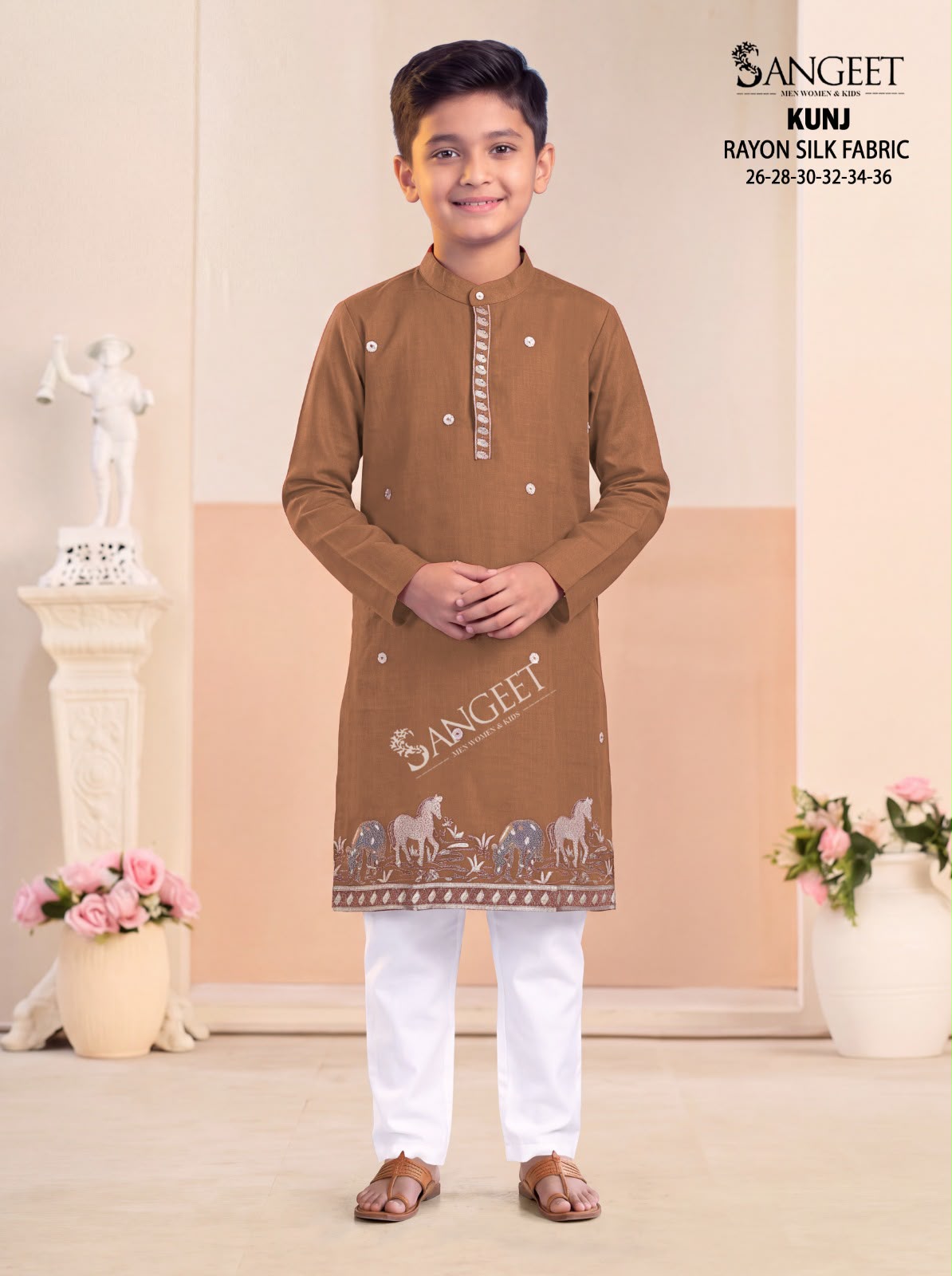 Kunj Sangeet Rayon Boys Kurta Supplier Ahmedabad