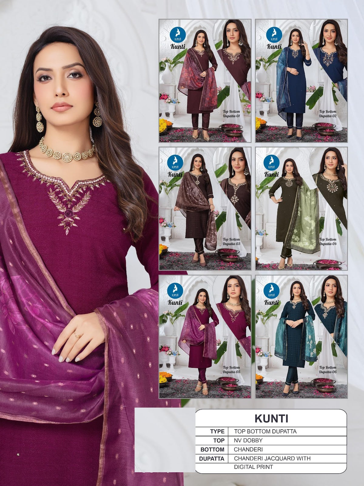 Kunti Kaya Dobby Readymade Pant Style Suits Manufacturer Gujarat