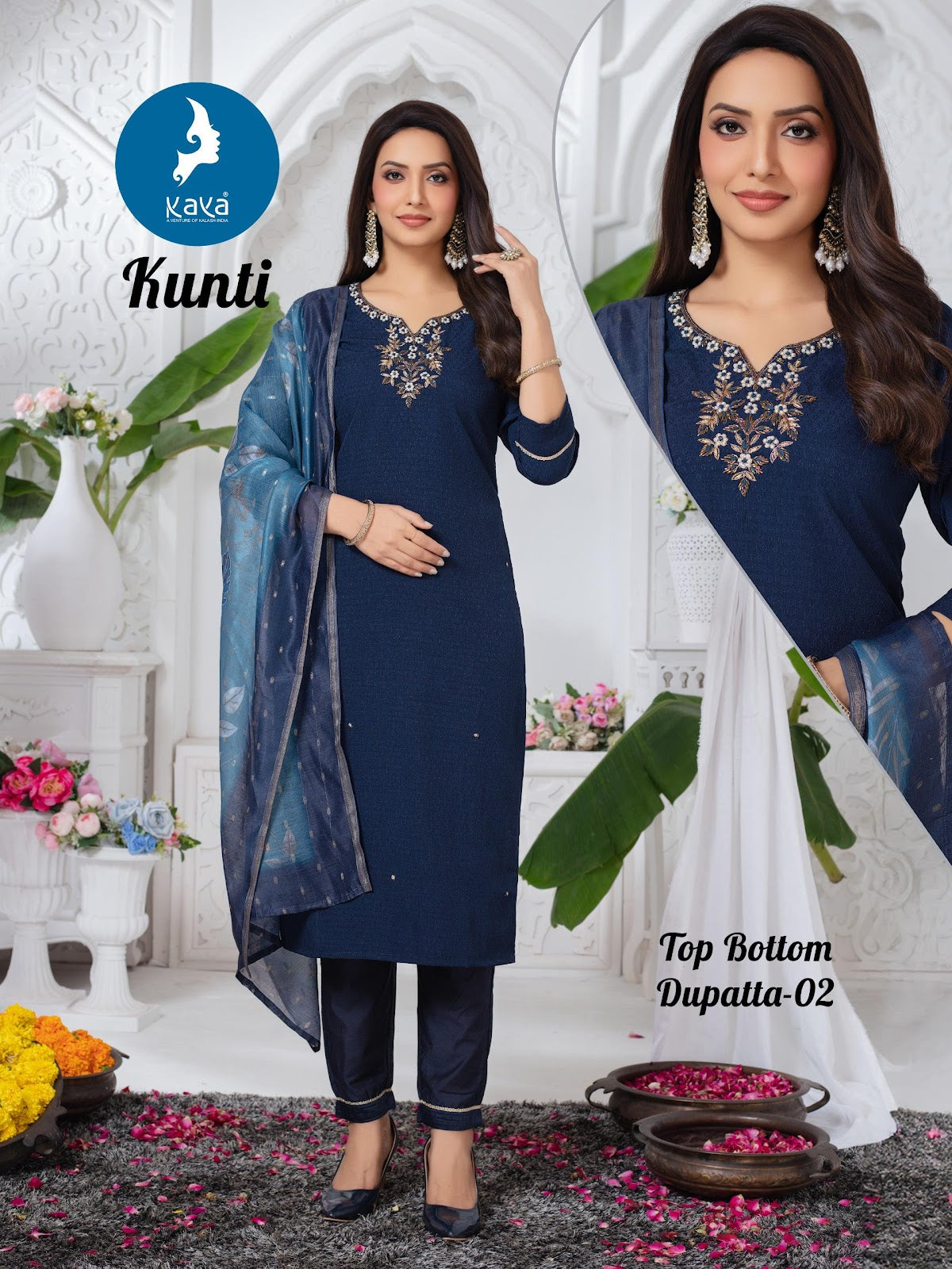 Kunti Kaya Dobby Readymade Pant Style Suits Manufacturer Gujarat
