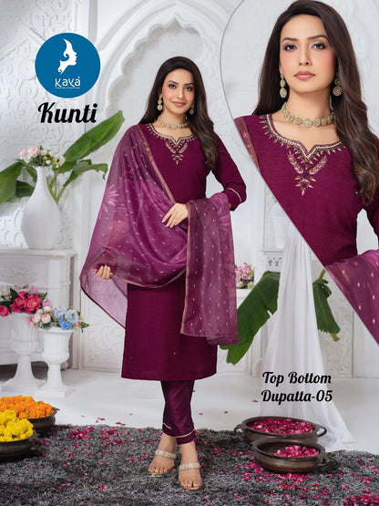 Kunti Kaya Dobby Readymade Pant Style Suits Manufacturer Gujarat