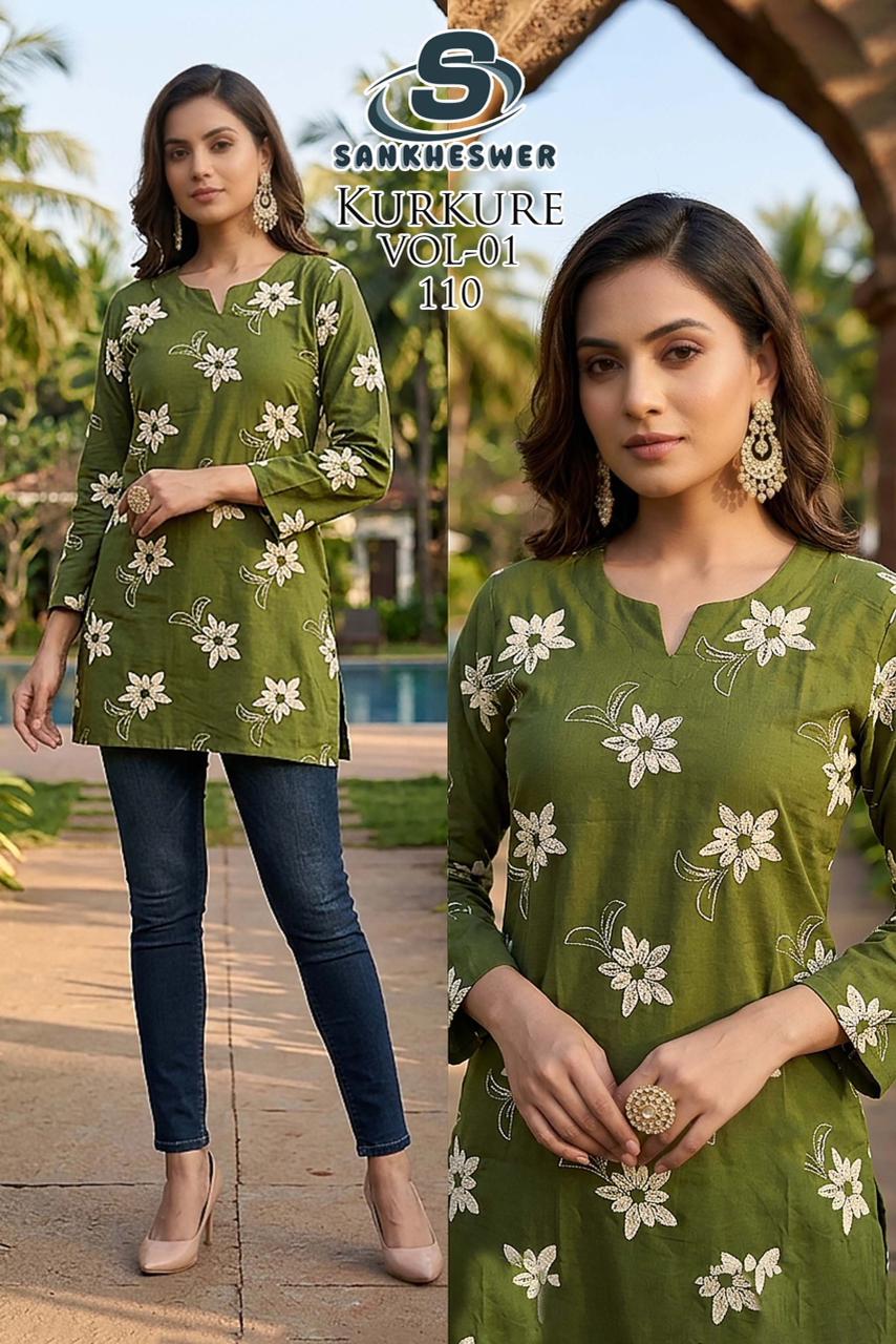 Kurkure Vol 1 Sankheswer Dhabu Cotton Short Kurtis Manufacturer India