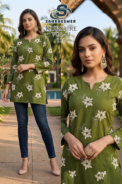 Kurkure Vol 1 Sankheswer Dhabu Cotton Short Kurtis Manufacturer India
