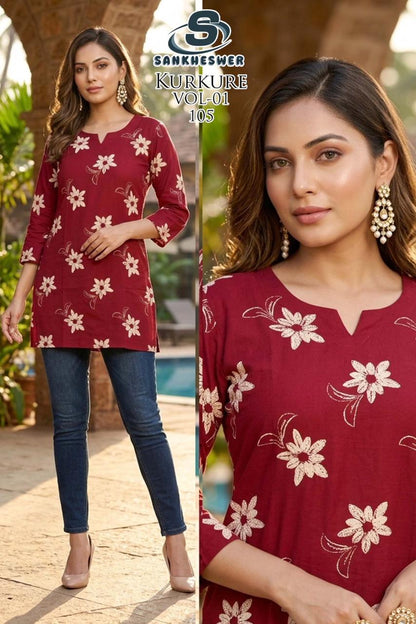 Kurkure Vol 1 Sankheswer Dhabu Cotton Short Kurtis Manufacturer India