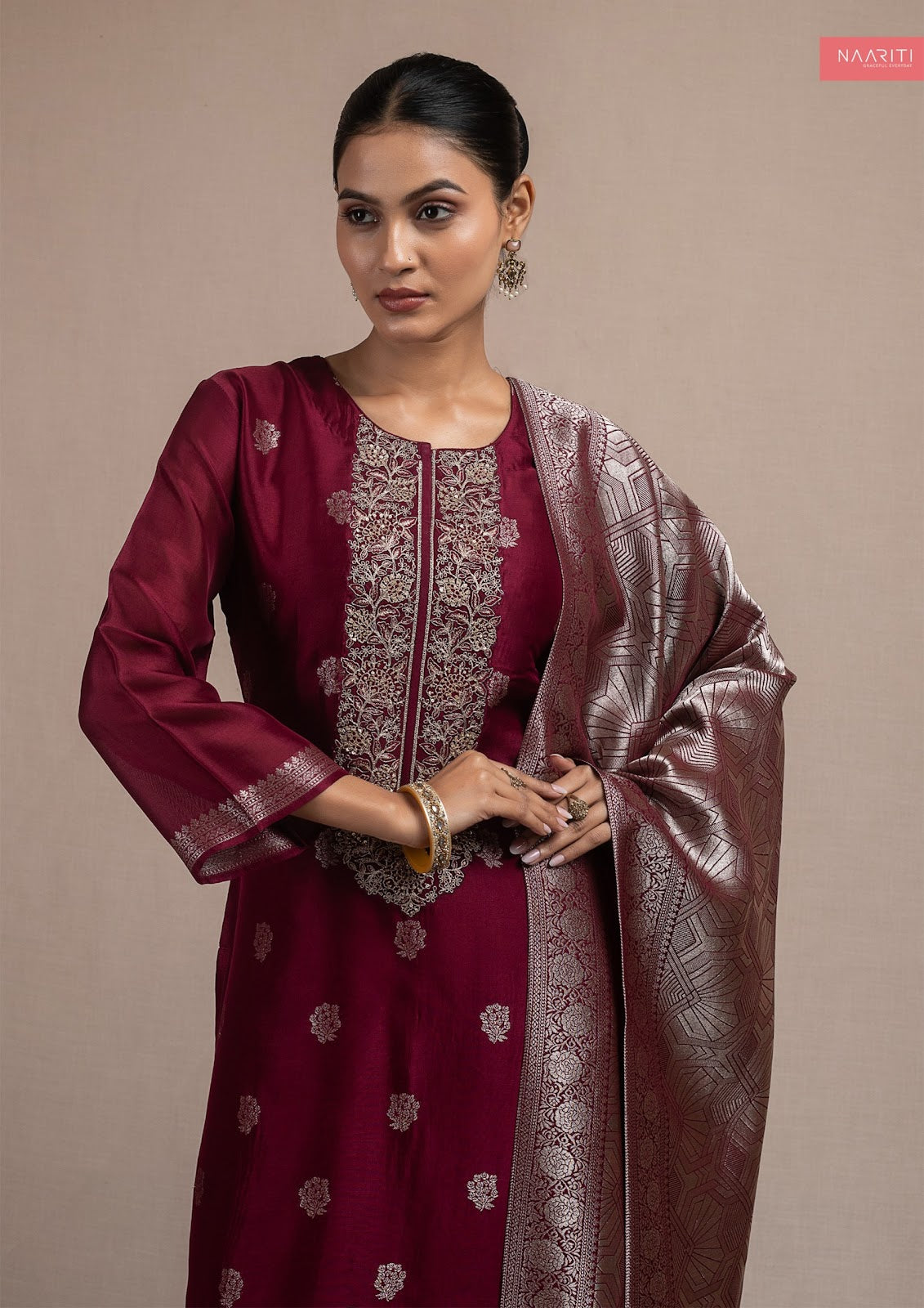 Kurpeen Naariti Silk Jacquard Pant Style Suits Manufacturer Ahmedabad