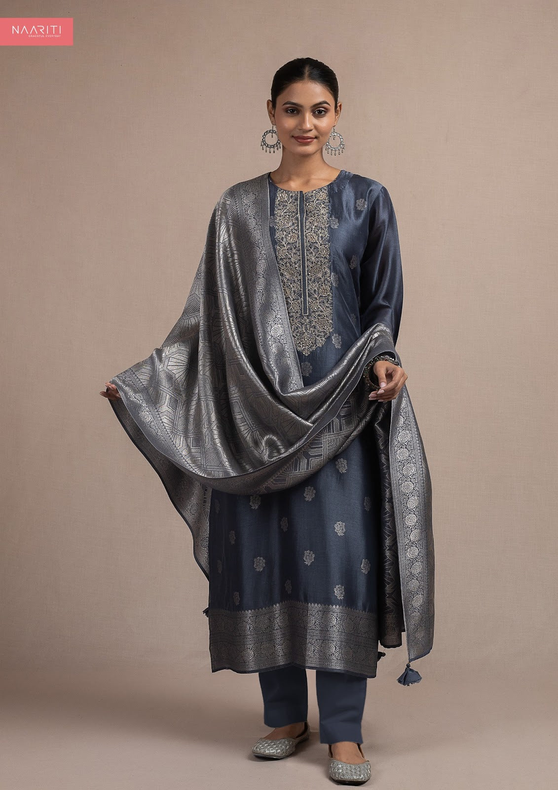 Kurpeen Naariti Silk Jacquard Pant Style Suits Manufacturer Ahmedabad