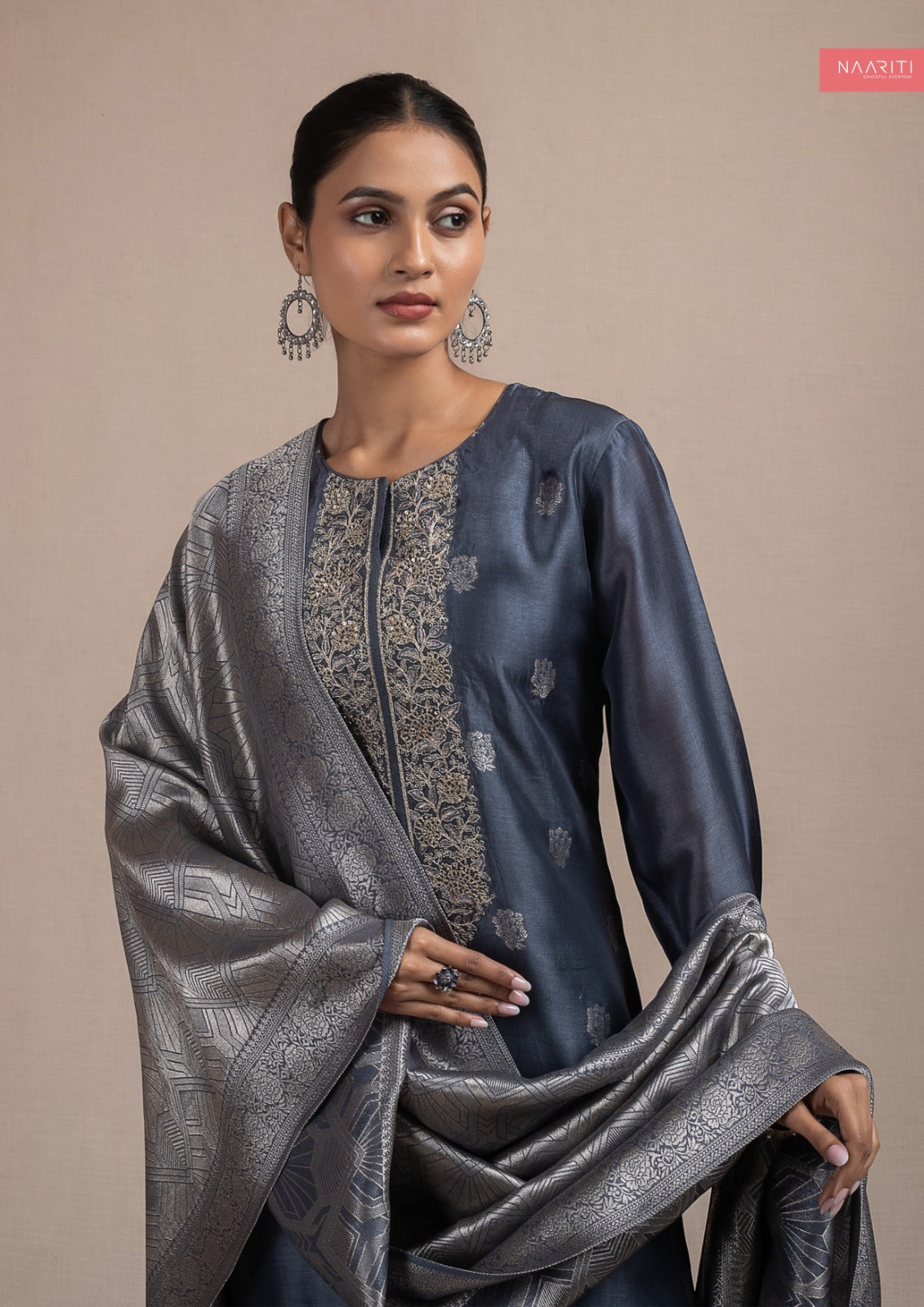Kurpeen Naariti Silk Jacquard Pant Style Suits Manufacturer Ahmedabad