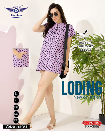 Kurta Style Vol 2145 A Grab It Sinker Women Long Tshirt Exporter